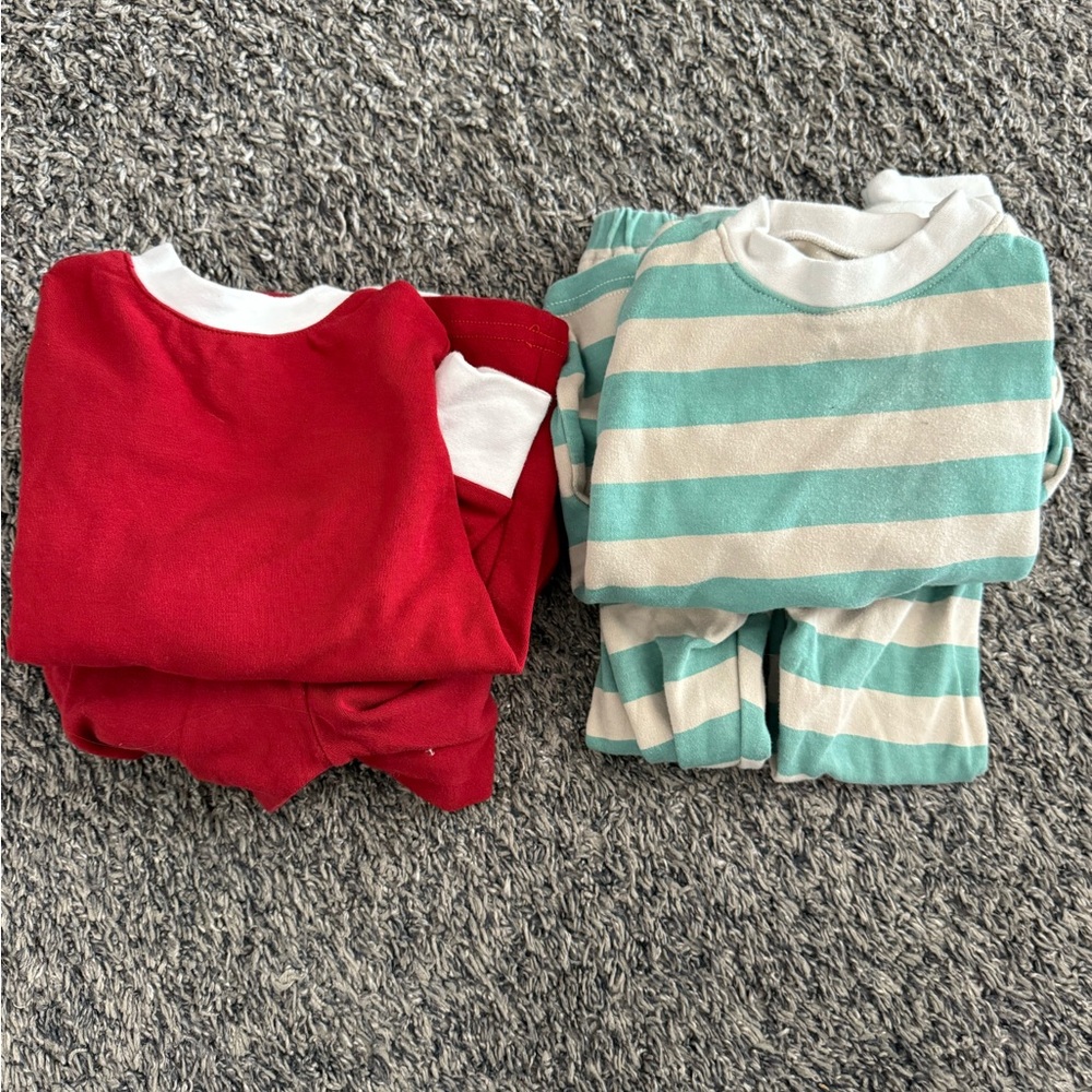 Kids Pajamas Set - Red and Blue Striped